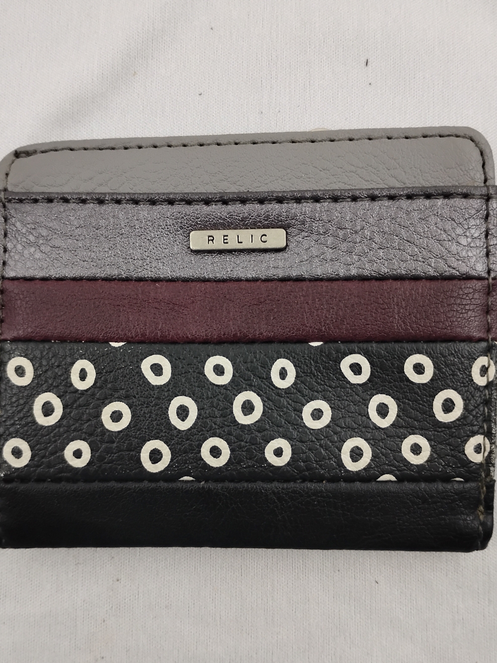 Relic Multi-Color Leather Card Case - Black, Gray, Burgundy